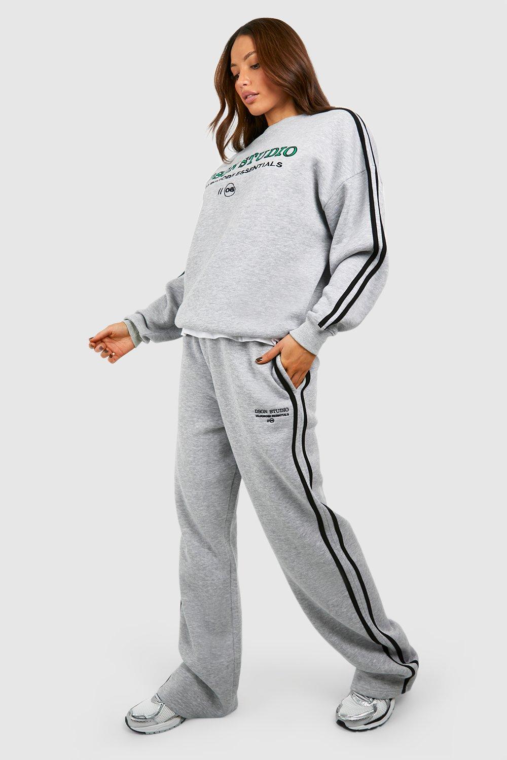 Womens Tall Dsgn Studio Wardrobe Essentials Applique Tracksuit - Grey - S, Grey